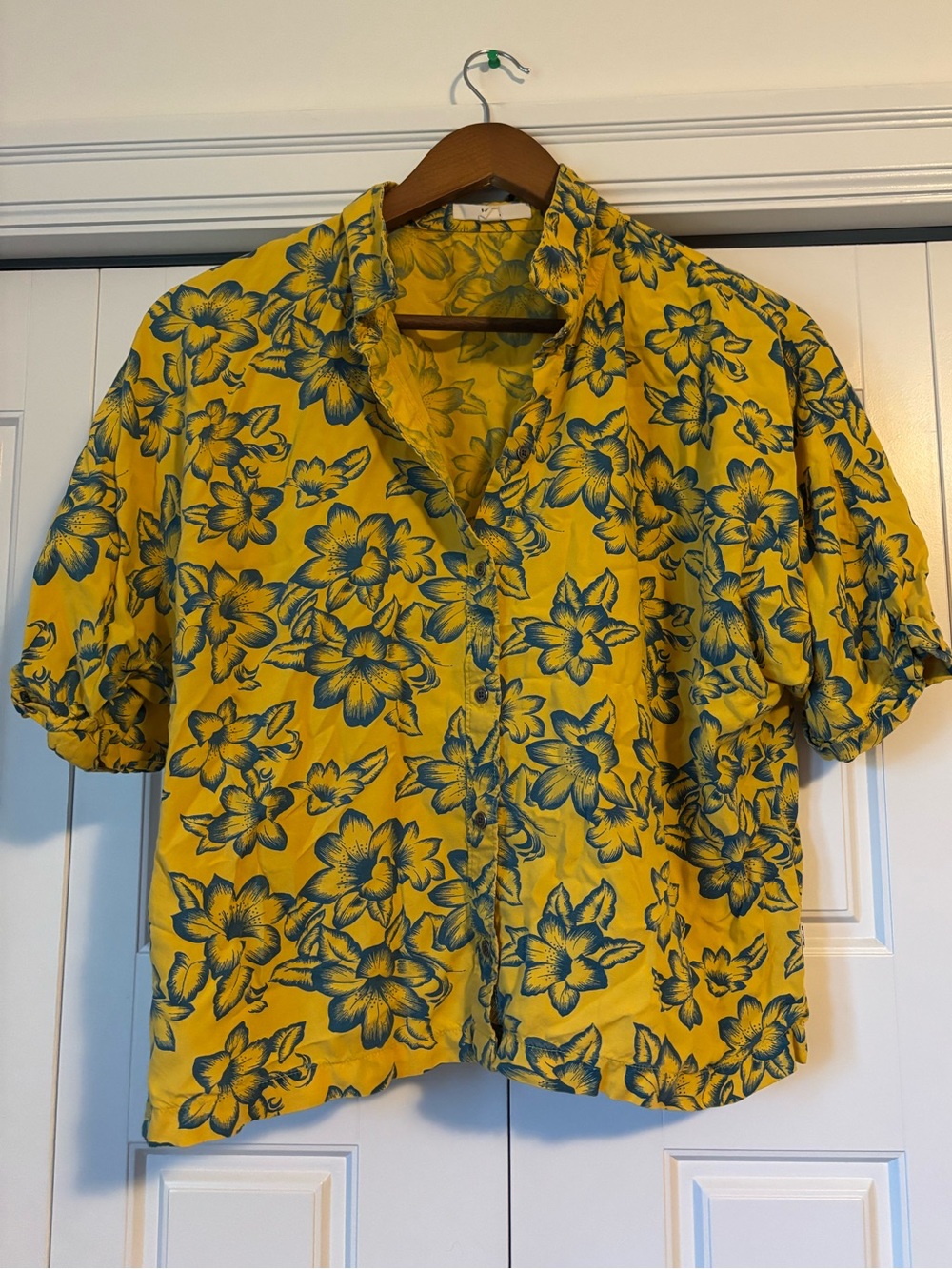 Vans, vibrant yellow floral top